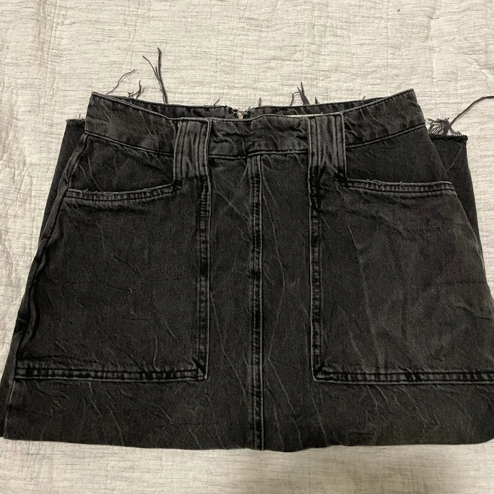 FREE PEOPLE We the Free Womens Black Distressed Below The Knee A-Line Skirt - Picture 5 of 6